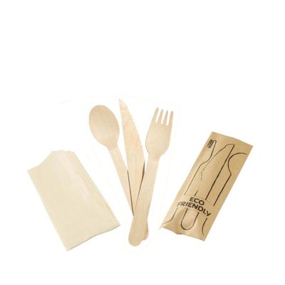 Emerald Wooden Cutlery Kit